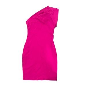Barbie hot pink one shoulder Y2K bodycon mini dress XS / S Barbiecore